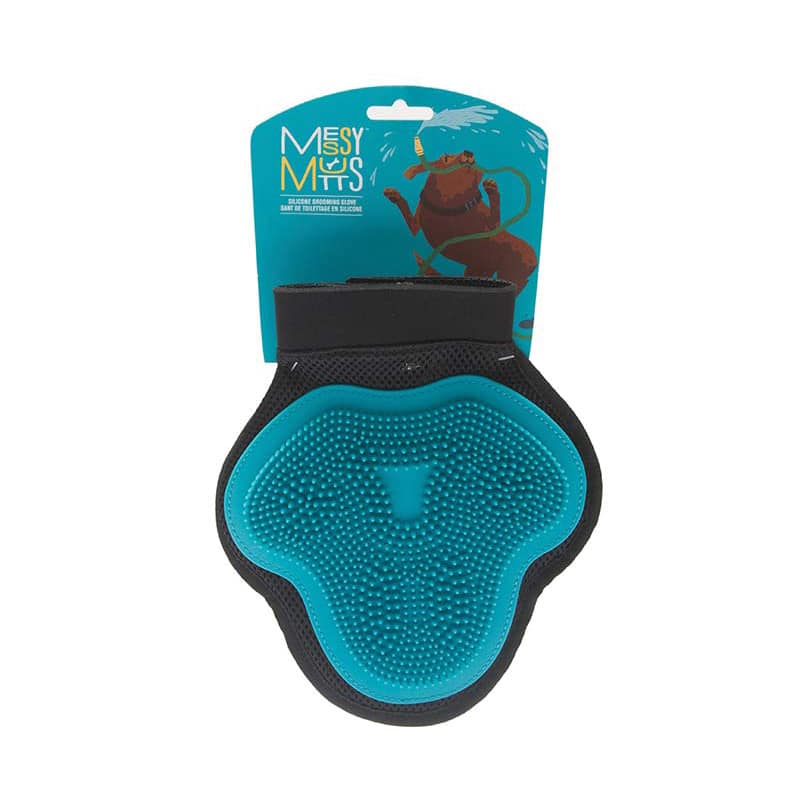 Messy Mutts - Grooming - Glove - Silicone - Reversible - Blue
