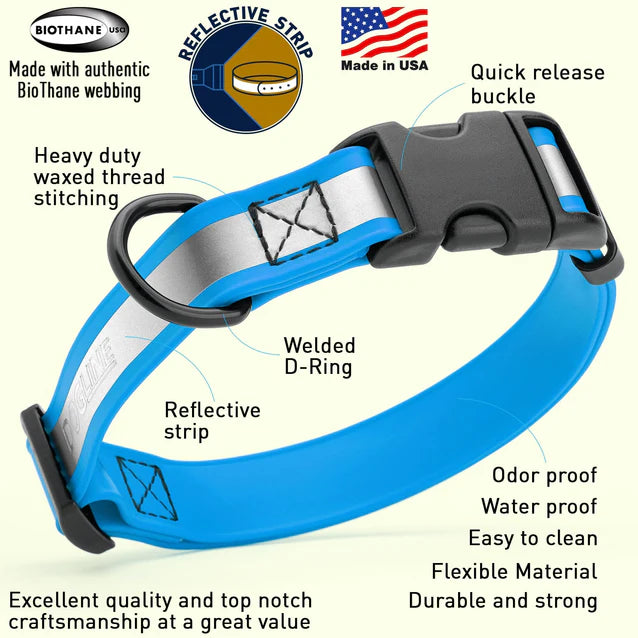 
                  
                    Dogline - Biothane Reflective Quick Release Collar
                  
                