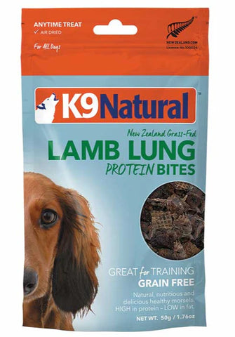 K9 Natural - Treats - Air-Dried - Protein Bites - Lamb Lung - 50g