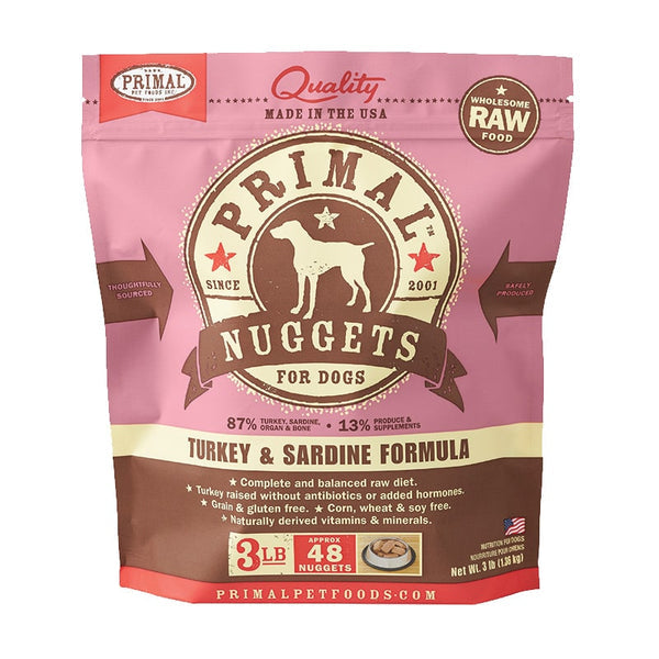 PRIMAL - Canine - Nuggets - Turkey & Sardine (Frozen Food) (Only Deliver to Metro Vancouver)