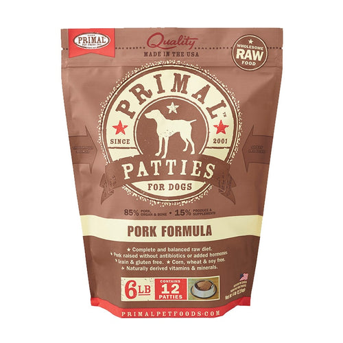 PRIMAL - Canine - Patties - Pork (Frozen Food) (Only Deliver to Metro Vancouver)