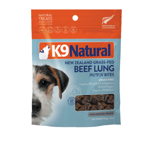 K9 Natural - Treats - Air-Dried - Protein Bites - Beef Lung - 50g