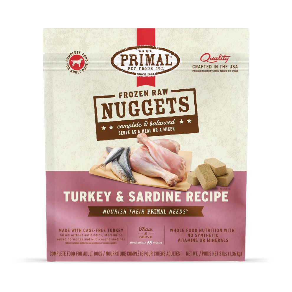 PRIMAL - Canine - Nuggets - Turkey & Sardine (Frozen Food) (Only Deliver to Metro Vancouver)
