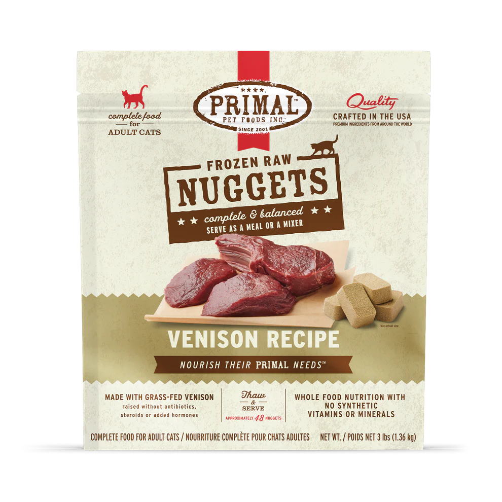 Primal - Feline - Nuggets - Venison (Frozen Food) (Only Deliver to Metro Vancouver)