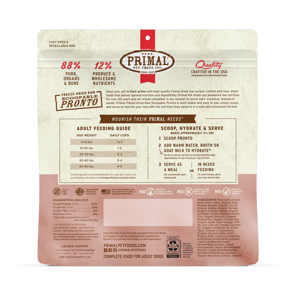 
                  
                    PRIMAL - Canine - Freeze Dried - Pronto - Pork
                  
                