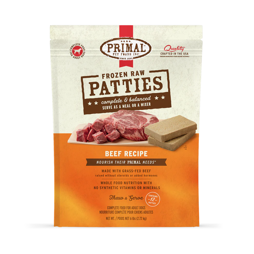 PRIMAL - Canine - Patties - Beef (Frozen Food) (Only Deliver to Metro Vancouver)