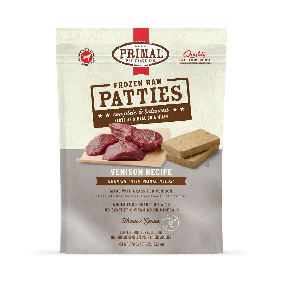 PRIMAL - Canine - Patties - Venison (Frozen Food) (Only Deliver to Metro Vancouver)