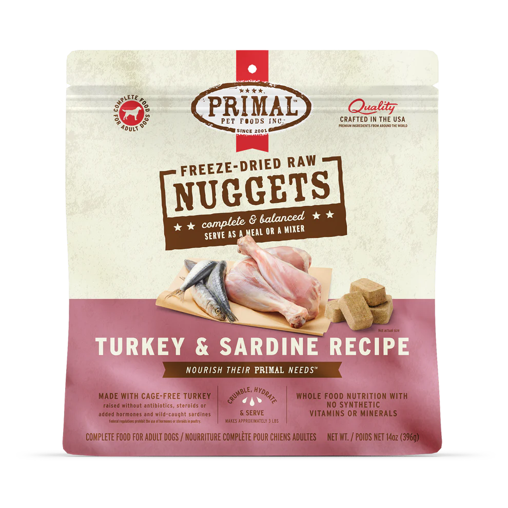 PRIMAL - Canine - Freeze Dried - Nuggets - Turkey & Sardine