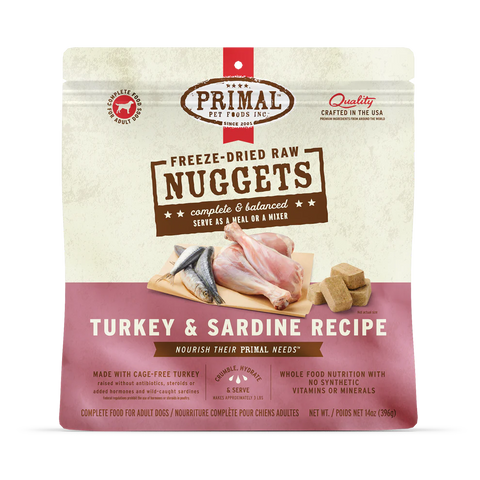 PRIMAL - Canine - Freeze-Dried - Nuggets - Turkey & Sardine