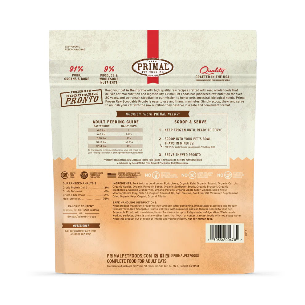 
                  
                    Primal - Feline - Pronto - Pork (Frozen Food) (Only Deliver to Metro Vancouver)
                  
                