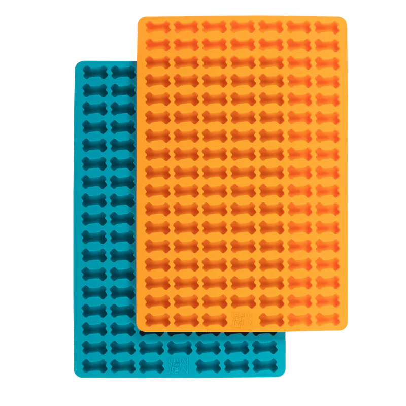Messy Mutts - Treat Maker - Bake & Freeze - Silicone - Blue & Orange - Small - 2pk