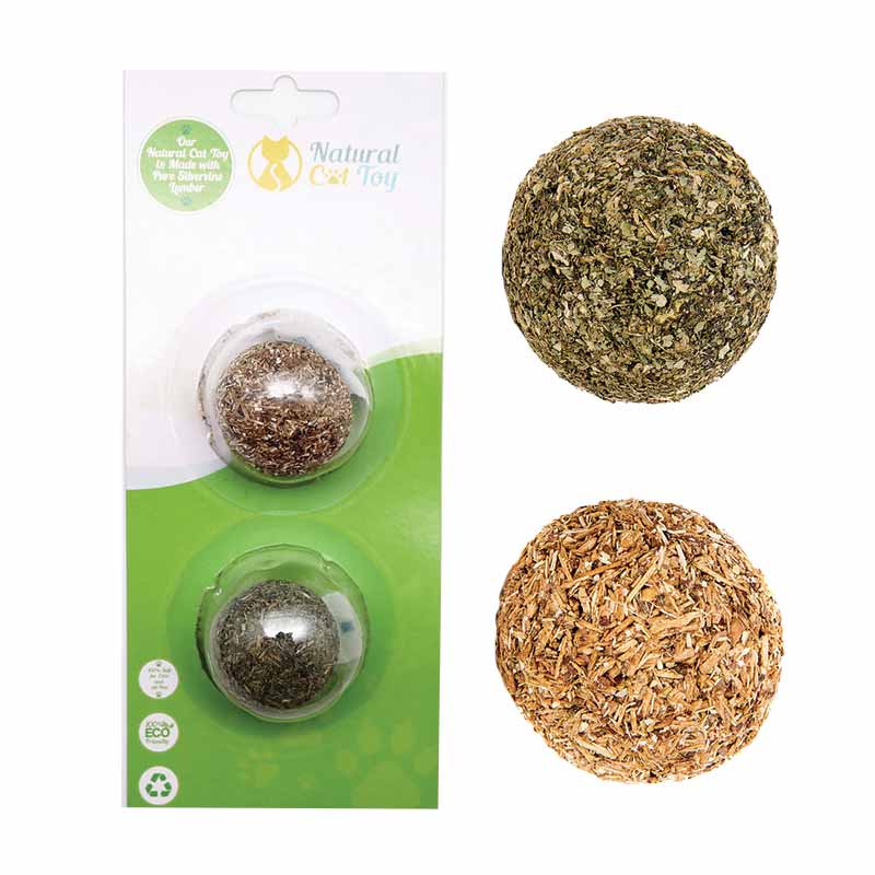 Natural Cat Toys - Catnip/Silver Vine Fitness Ball Combi
