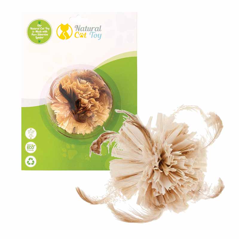 Natural Cat Toys - Corn Feather Ball