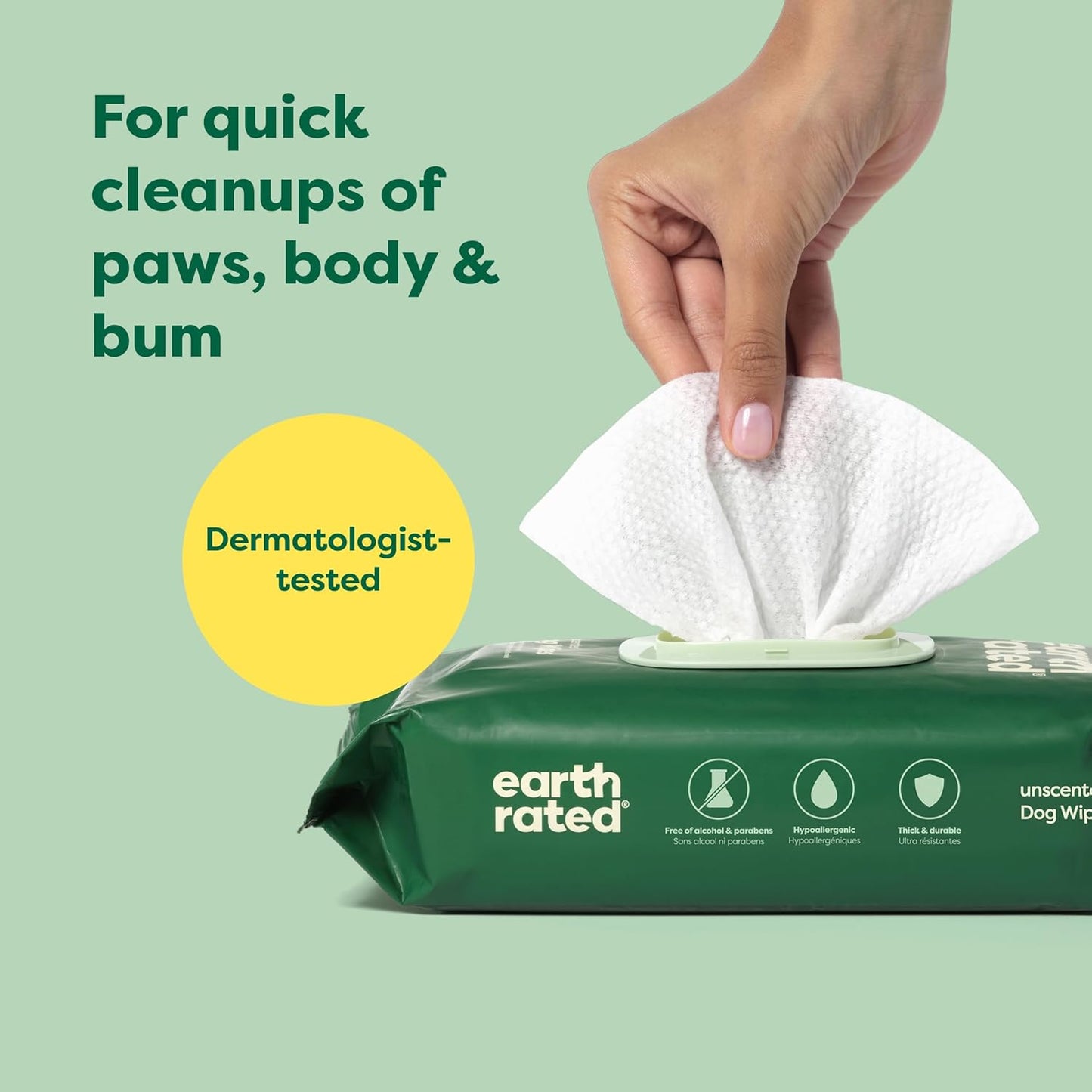 
                  
                    earth rated - Compostable Pet Wipes Unscented 8x8" 100PK
                  
                