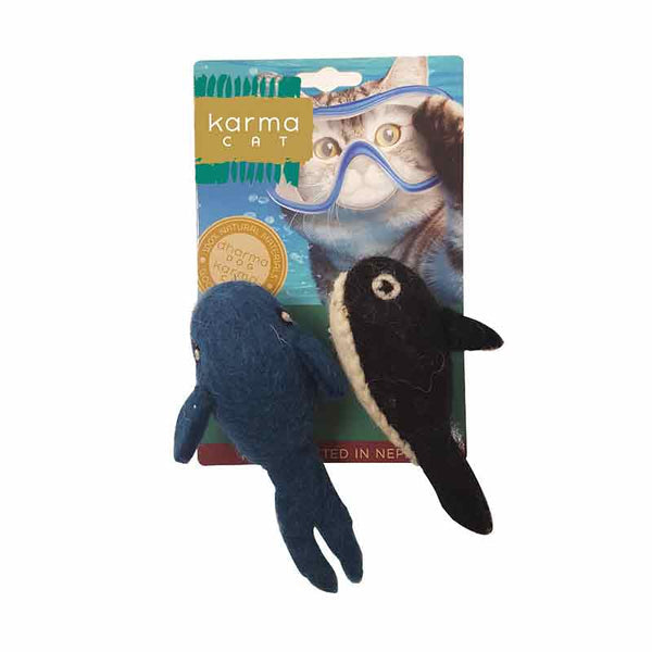 Dharma Dog Karma Cat - Toy - Whale & Orca - 2 pk