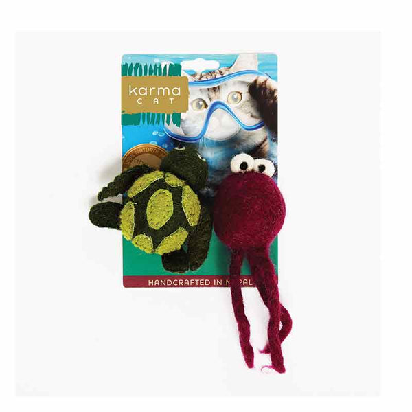 Dharma Dog Karma Cat - Toy - Turtle & Jellyfish - 2 pk