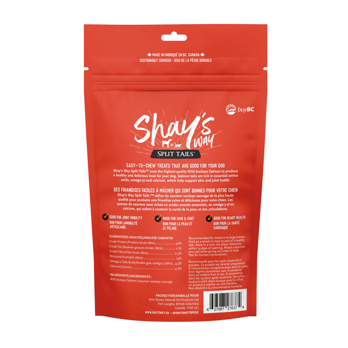 
                  
                    Shay's Way - Air Dried - Sockeye Salmon - Split Tails
                  
                
