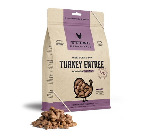 Vital Essentials - Dog Turkey Freeze Dried Mini Nibs - 14 oz