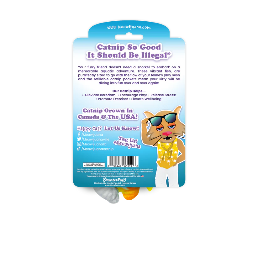 
                  
                    Meowijuana - "Get Bubbly" 2pk Tropical Fish Refillable Catnip Toy
                  
                