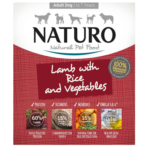 Naturo - Dog Trays - Adult Lamb & Rice with Veg (400g - Case of 7)