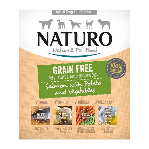 Naturo - Dog Trays - GF Salmon & Potato with Veg (400g - Case of 7)