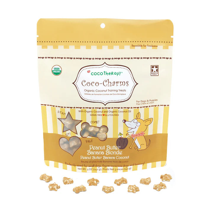 CocoTherapy - Coco-Charms Training Treats – Peanut Butter Banana Blondie - 5 oz