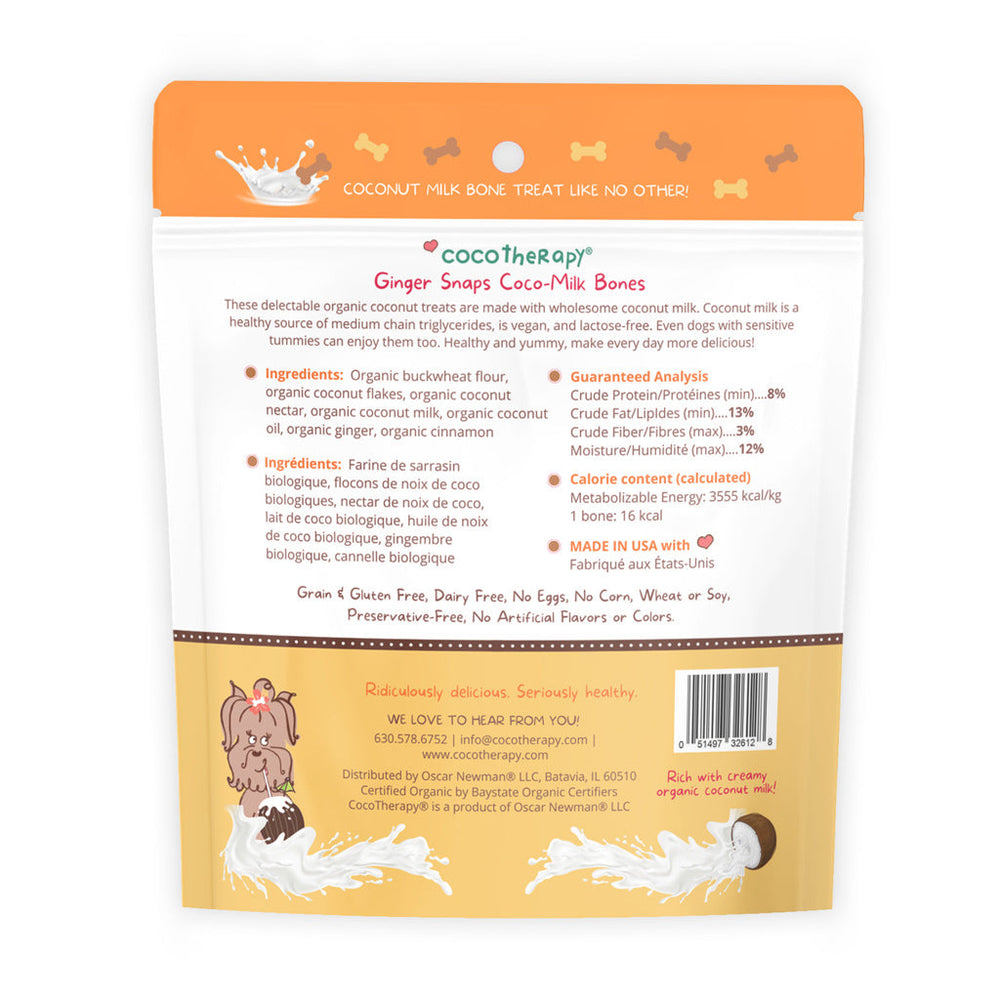 
                  
                    coco therapy - Coco-Milk Bones - Ginger Snaps, 6 oz
                  
                