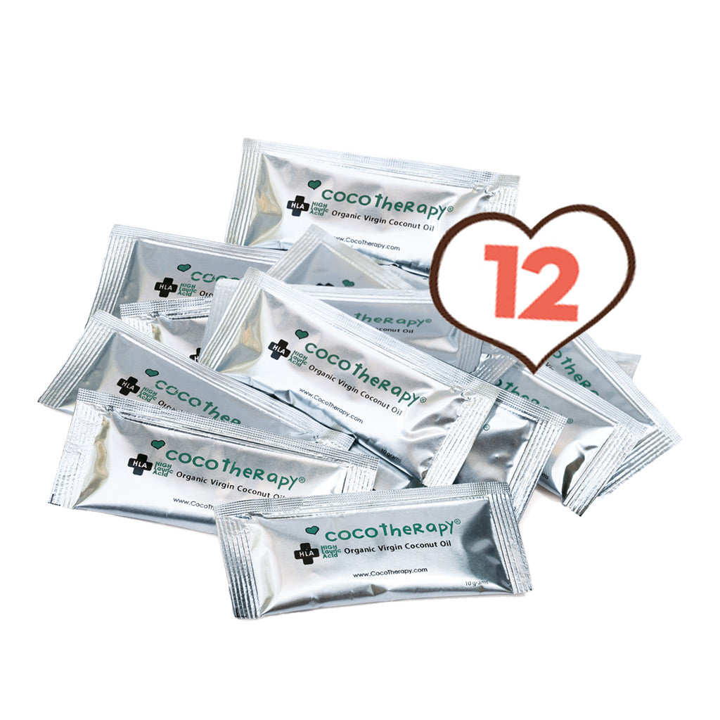 
                  
                    coco therapy - Virgin Coconut Oil Portable Packets – 12 x 10 ml packets/pouch
                  
                