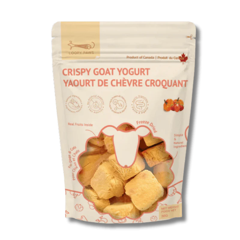 Loopy Paws - Treats - Freeze-Dried - Goat Yogurt Chunks - Pumpkin & Strawberry - 30g