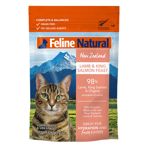 Feline Natural - Pouches - Lamb & King Salmon Feast - 85g (Case of 12)