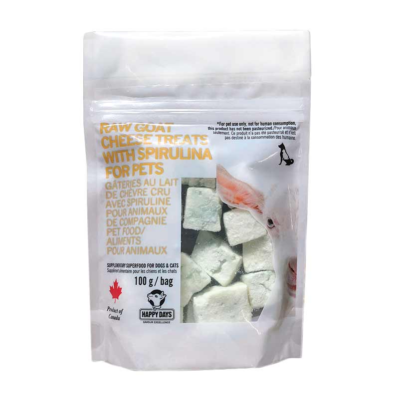 Happy Days - Raw Goat Cheese Treats with Spirulina 100g (Frozen Food) (Only Deliver to Metro Vancouver)