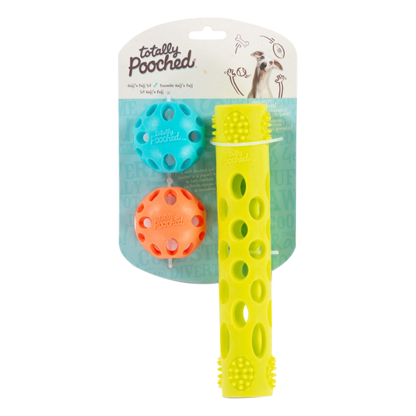 Totally Pooched - Huff'n Puff 3pc Two Ball and Stick Set