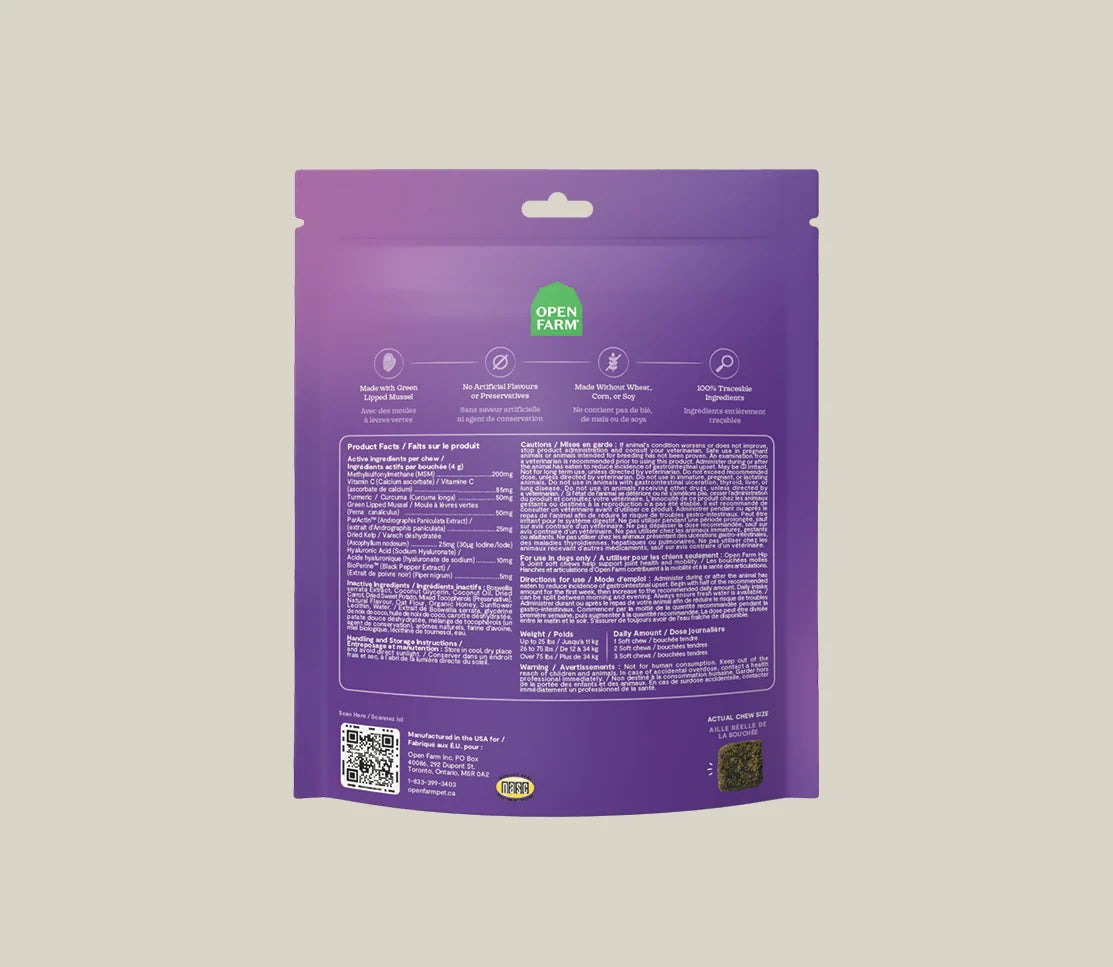 
                  
                    Open Farm Dog Supplement Hip & Joint Chews 12.5oz
                  
                