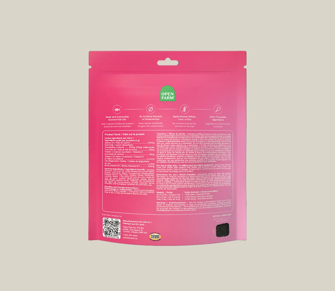 
                  
                    Open Farm Dog Supplement Skin & Coat Chews 12.5oz
                  
                