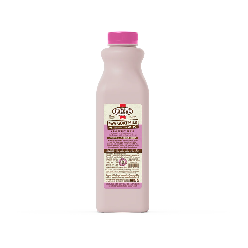 PRIMAL - Raw Goats Milk - Cranberry Blast 32oz (Frozen Food) (Only Deliver to Metro Vancouver)