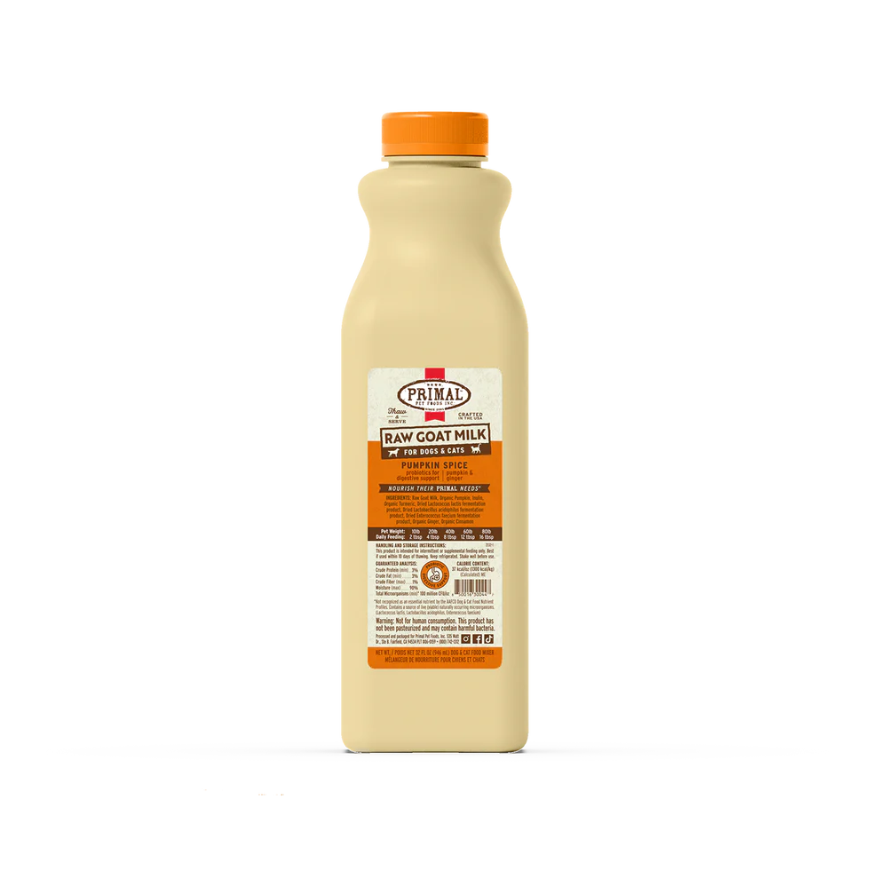 PRIMAL - Raw Goats Milk - Pumpkin Spice 32oz (Frozen Food) (Only Deliver to Metro Vancouver)