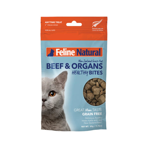 Feline Natural - Treats - Healthy Bites - Freeze-Dried - Beef & Organs - 50g