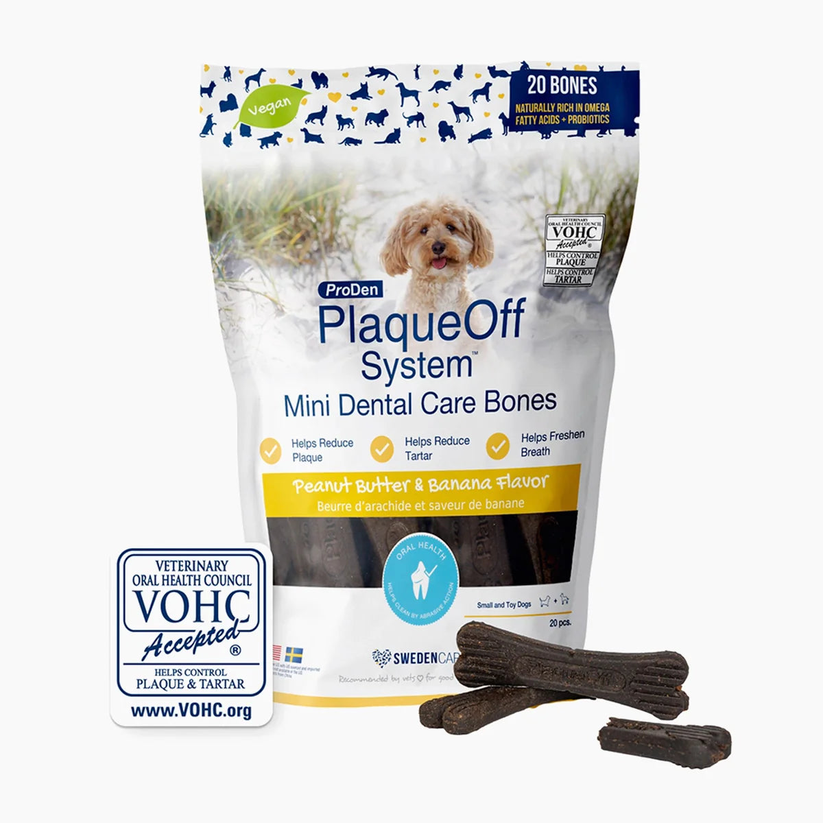 
                  
                    Plaque Off - Dental Care Bones - Mini - Peanut Butter and Banana
                  
                