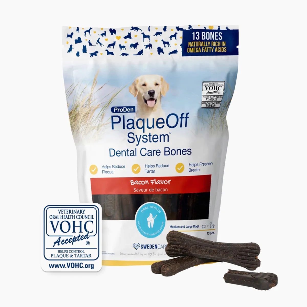 
                  
                    Plaque Off - Dental Care Bones - Bacon
                  
                