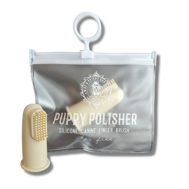 Wag & Bright- Puppy Polisher Finger Brush & Zip Travel Case