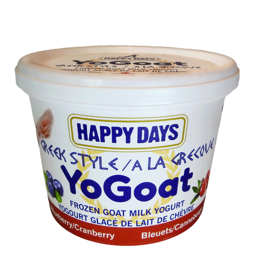 Happy Days - YoGoat Goat Milk Yogurt Blueberry/Cranberry -(Case of 6) x 475g (Frozen Food) (Only Deliver to Metro Vancouver)