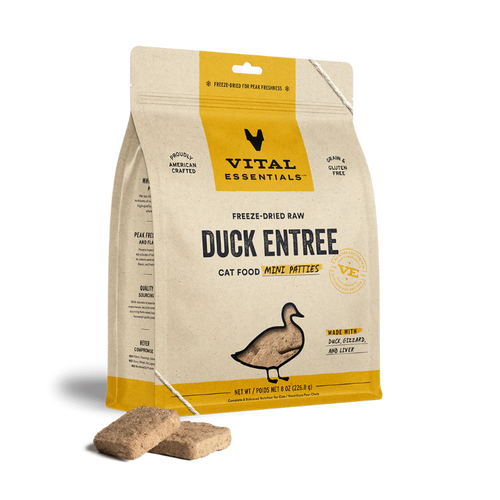 Vital Essentials - Cat GF Freeze Dried Food Duck Dinner Patties - 8 oz