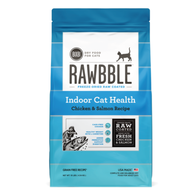 BIXBI -Dry- Rawbble Cat Kibble Chicken & Salmon - Indoor Cat Health - 3lb