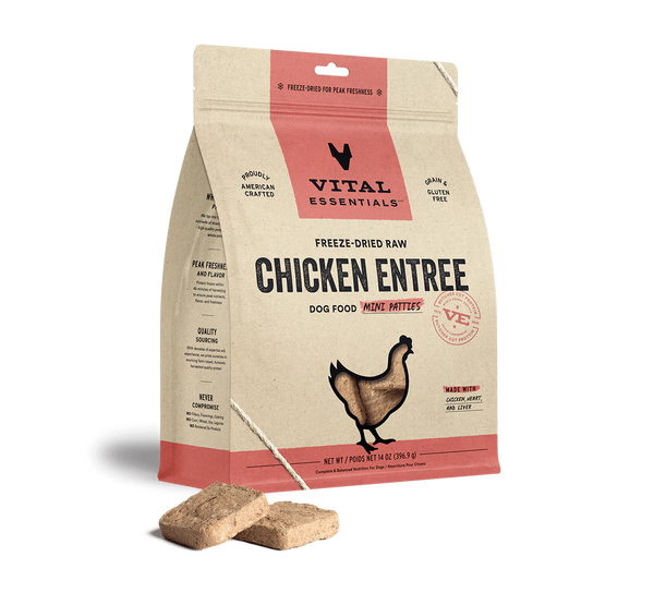 Vital Essentials - Dog Mini Patties Freeze Dried - Chicken - 14 oz