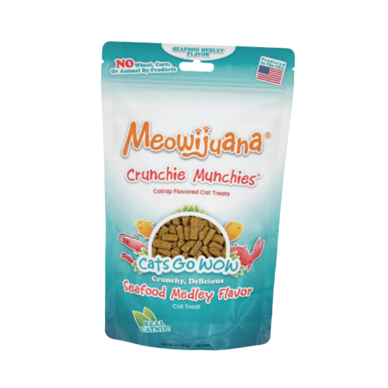 Meowijuana -Crunchie Munchie Seafood Medley Treats - 3 oz