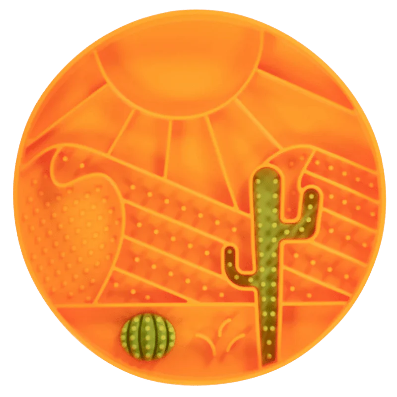 Messy Mutts - Interactive Bowl - Silicone - Orange Desert Pattern