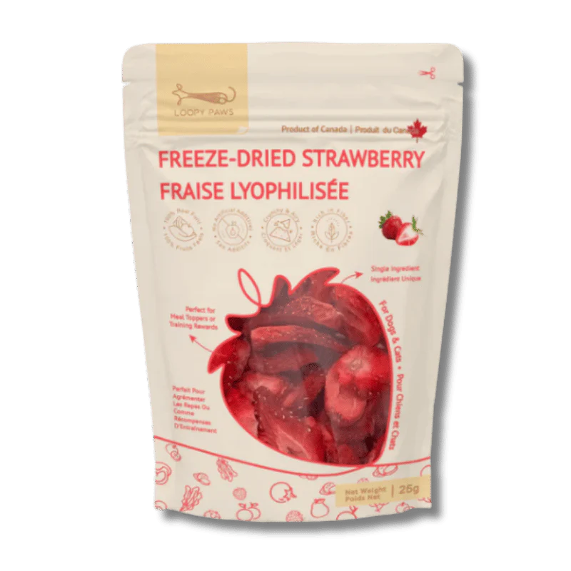 Loopy Paws - Treats - Freeze-Dried - Fruity Crunchy - Strawberry - 25g