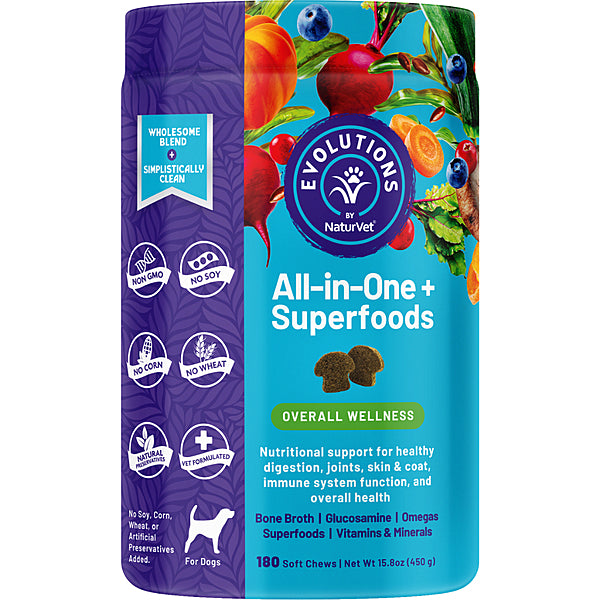 NaturVet - All in One plus Superfood Soft Chews 180CT