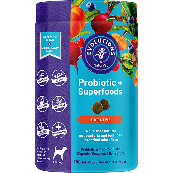 NaturVet - Probiotic + Superfoods Soft Chews 180CT