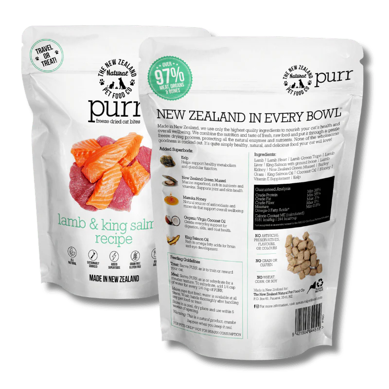 
                  
                    NZ Natural Pet Food Co - Freeze Dried - Food - Purr - Lamb & Salmon
                  
                